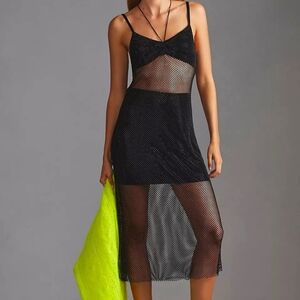 Anthropologie Cabarello Sheer Mesh Sparkle Dress